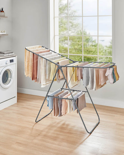 Clothes Drying Rack with Sock Clips - HWLEXTRA 