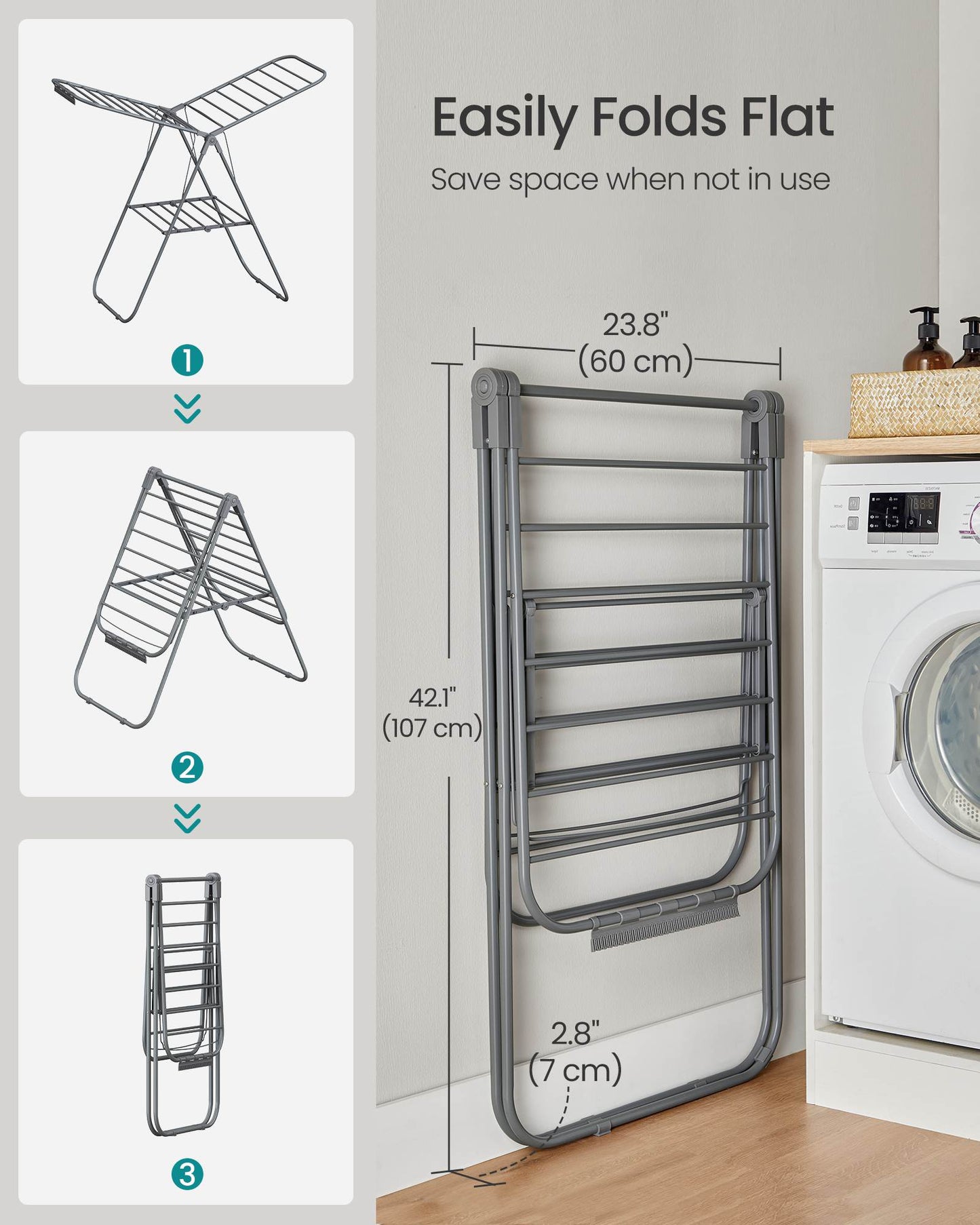 Clothes Drying Rack with Sock Clips - HWLEXTRA 