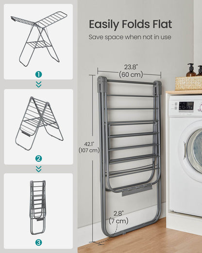 Clothes Drying Rack with Sock Clips - HWLEXTRA 