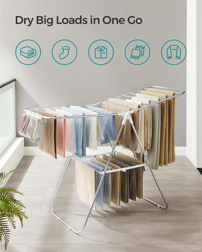 Clothes Drying Rack with Sock Clips - HWLEXTRA 