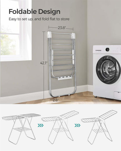 Clothes Drying Rack with Sock Clips - HWLEXTRA 