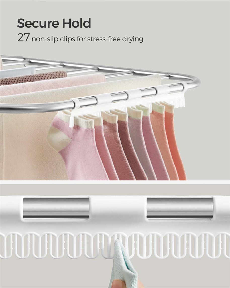 Clothes Drying Rack with Sock Clips - HWLEXTRA 