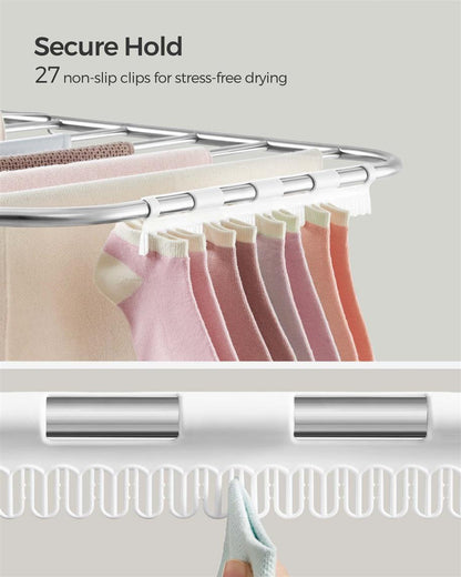 Clothes Drying Rack with Sock Clips - HWLEXTRA 