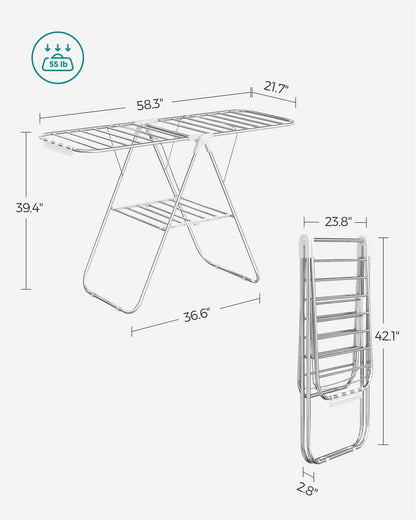 Clothes Drying Rack with Sock Clips - HWLEXTRA 