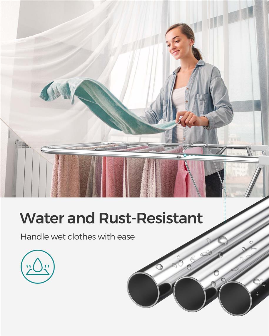 Clothes Drying Rack with Sock Clips - HWLEXTRA 