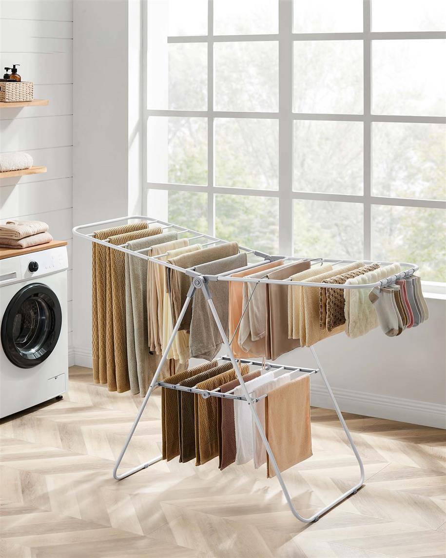 Clothes Drying Rack with Sock Clips - HWLEXTRA 