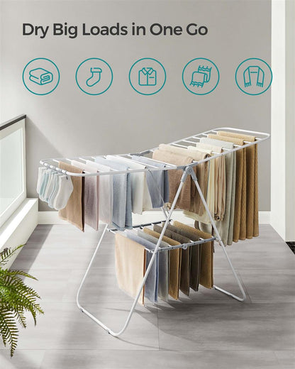 Clothes Drying Rack with Sock Clips - HWLEXTRA 