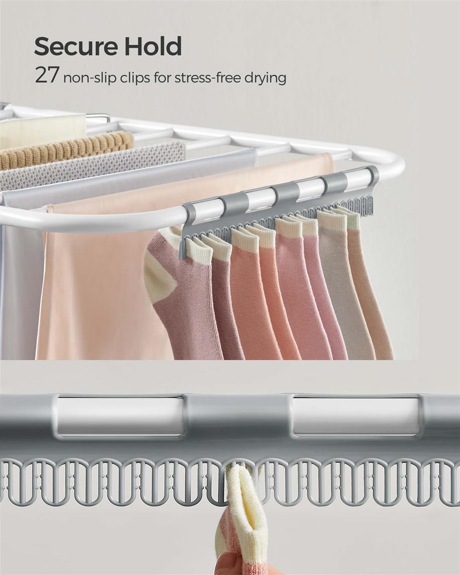 Clothes Drying Rack with Sock Clips - HWLEXTRA 