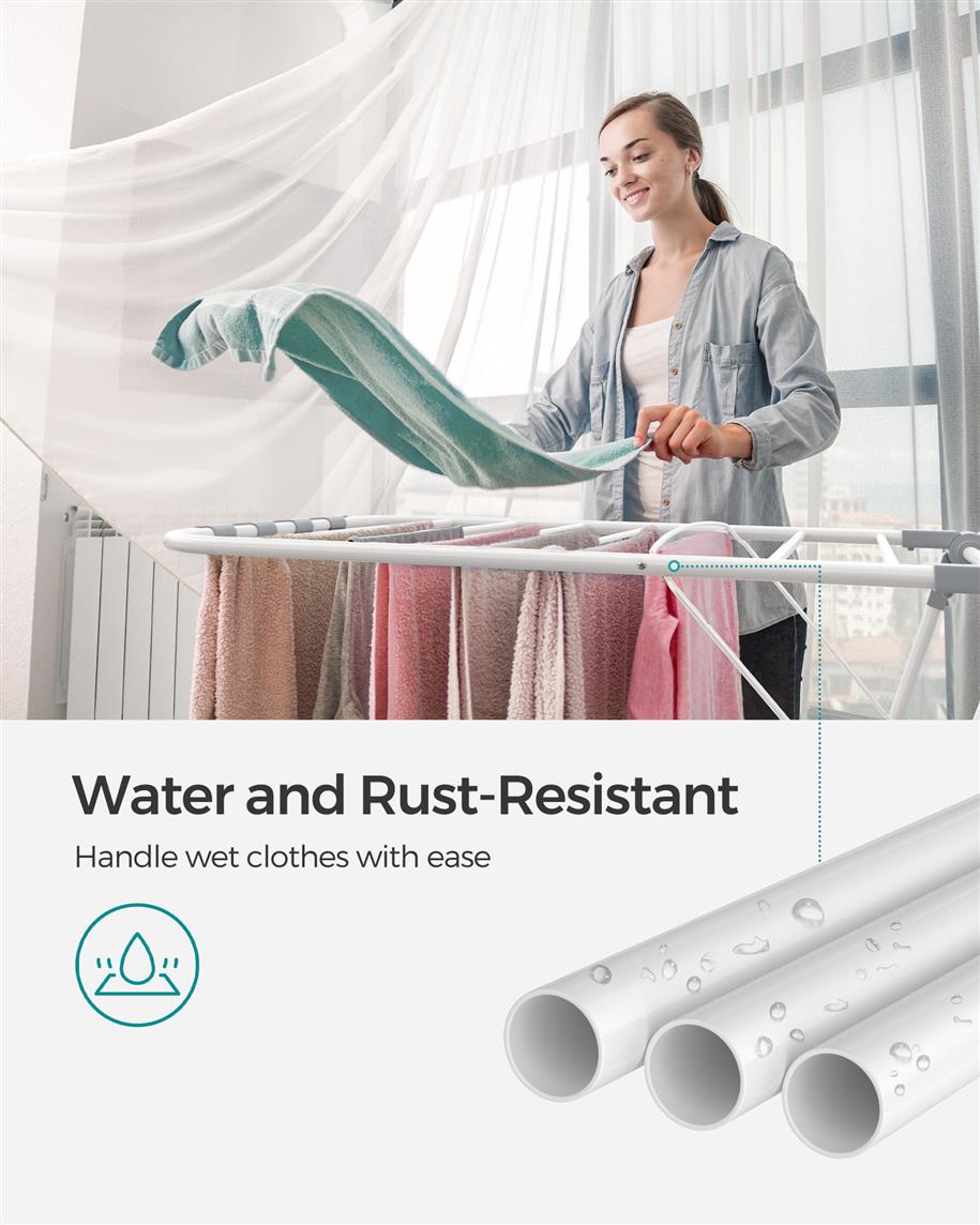 Clothes Drying Rack with Sock Clips - HWLEXTRA 