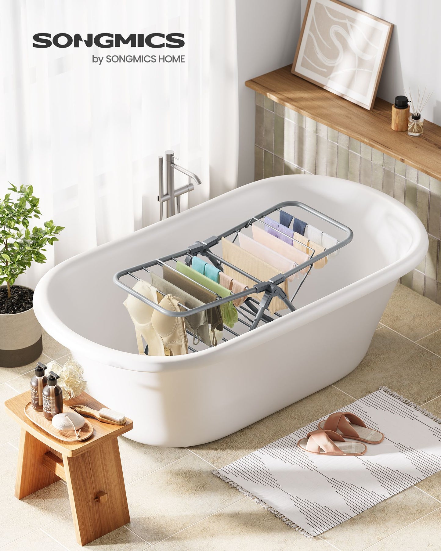 Small Foldable 2-Level Clothes Drying Rack