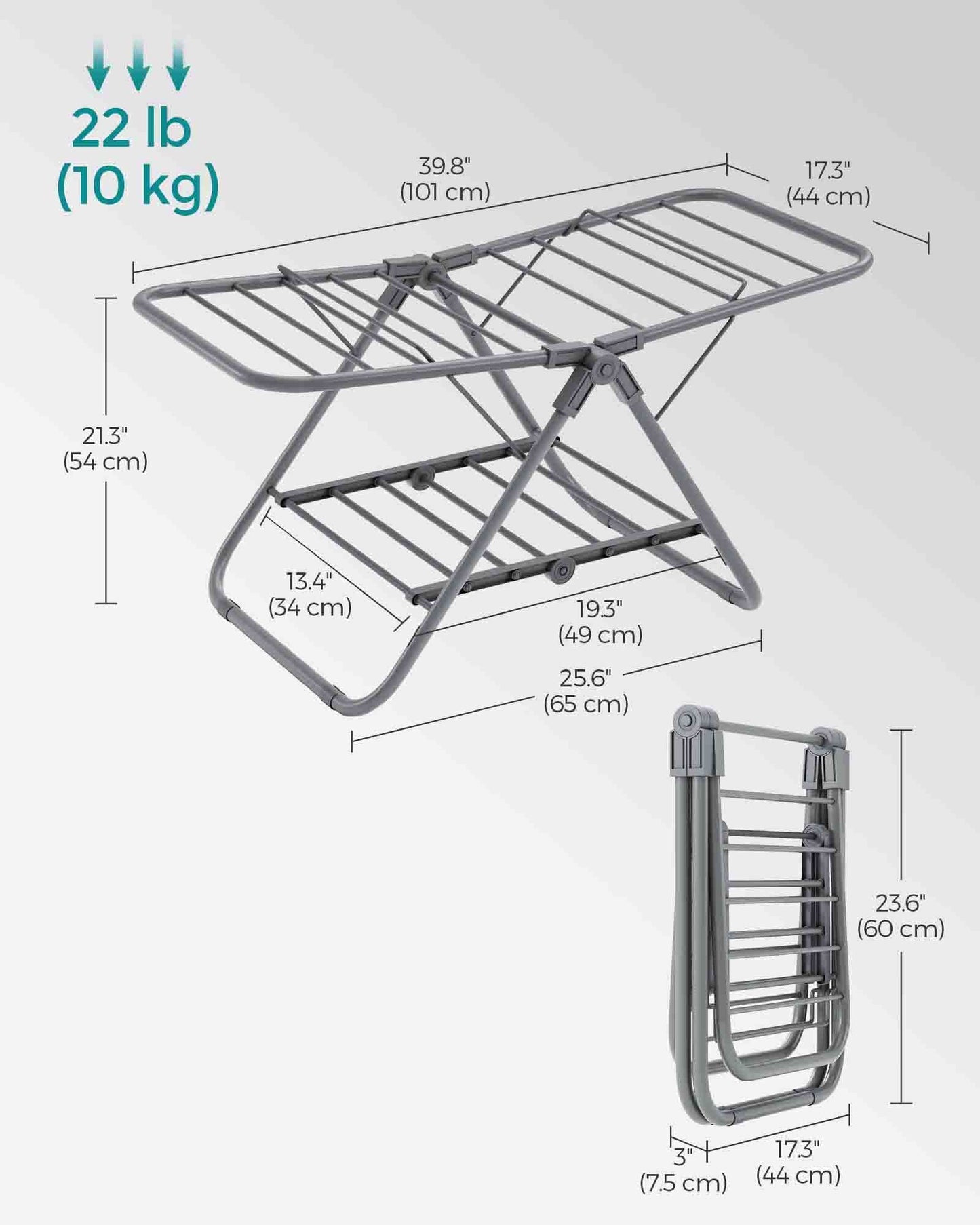 Small Foldable 2-Level Clothes Drying Rack