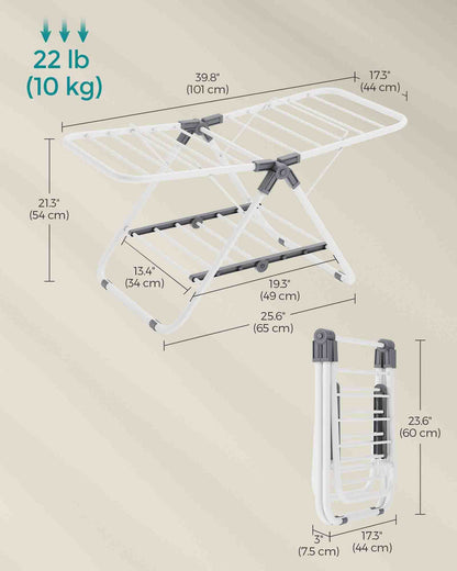 Small Foldable 2-Level Clothes Drying Rack - HWLEXTRA 