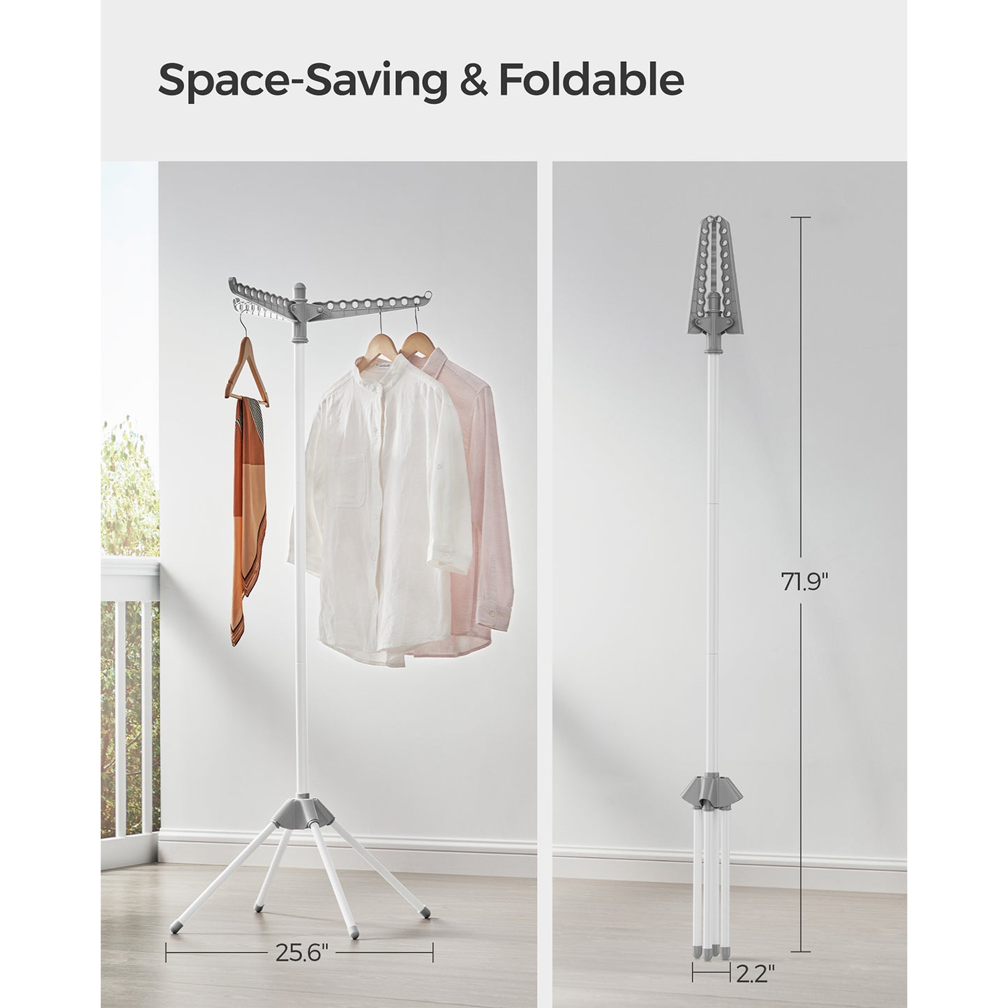 59-Inch High Folding Clothes Drying Rack