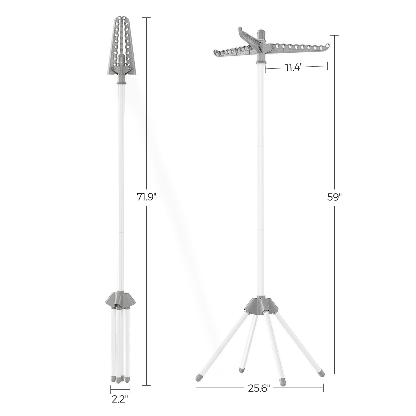 59-Inch High Folding Clothes Drying Rack