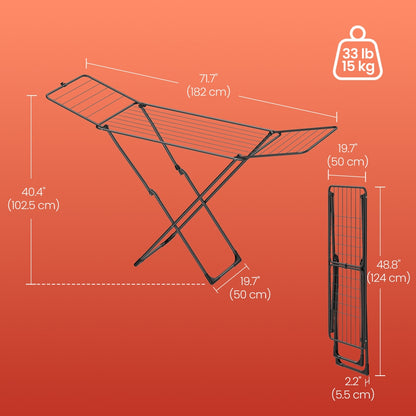 Foldable clothes drying rack with gullwings for laundry use - image 6