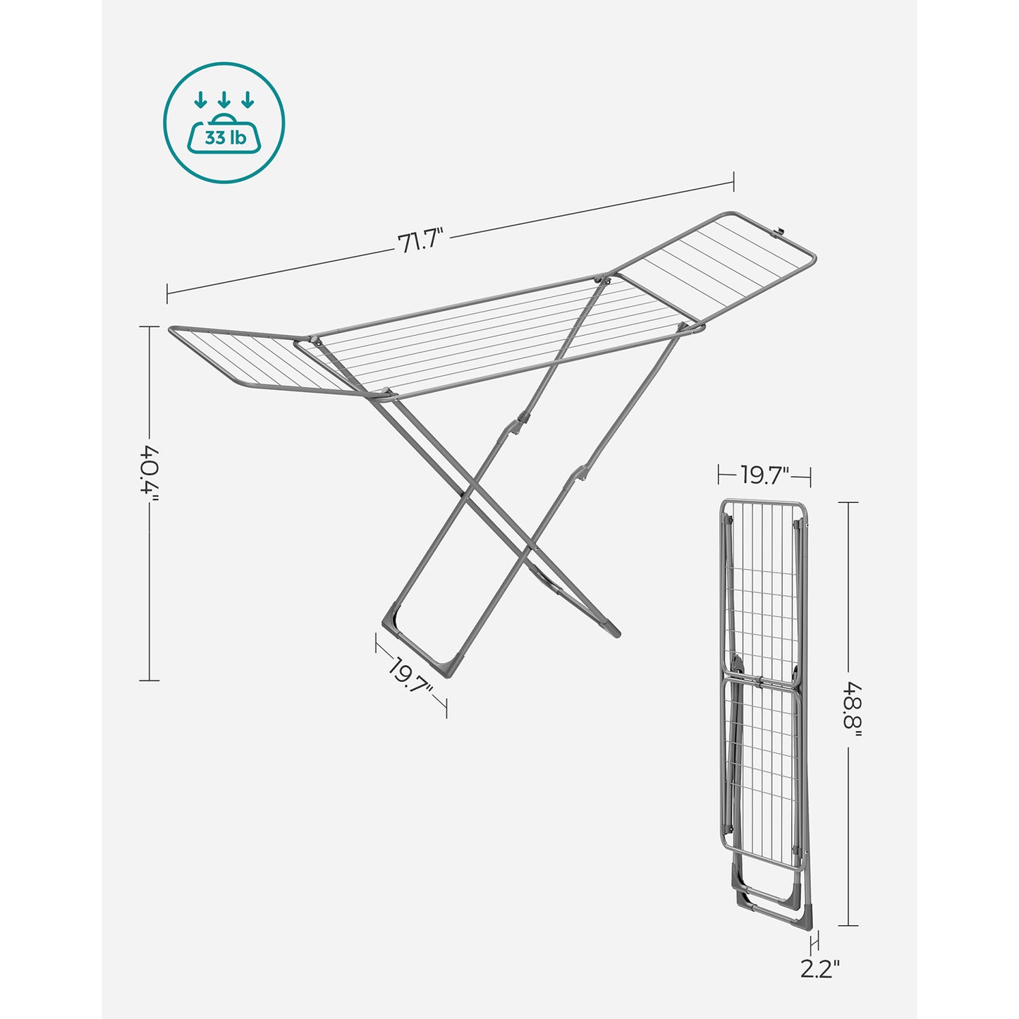 Clothes Drying Rack with Gullwings