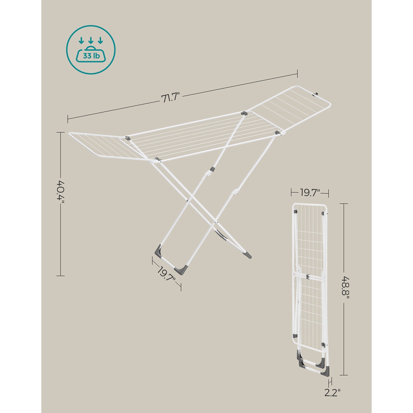 Clothes Drying Rack with Gullwings