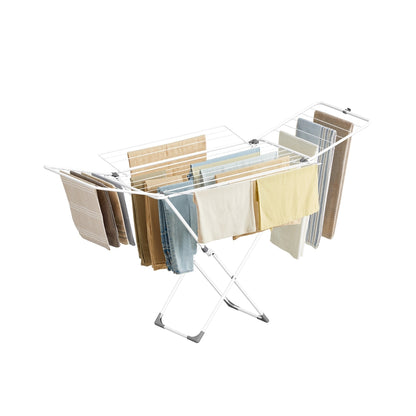 Clothes Drying Rack with Gullwings - White / 4 Gullwings（31.7"D)