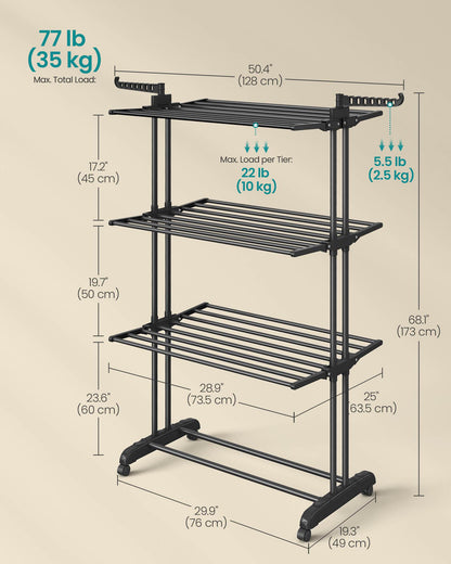 4-Tier Clothes Drying Rack Stand - HWLEXTRA 