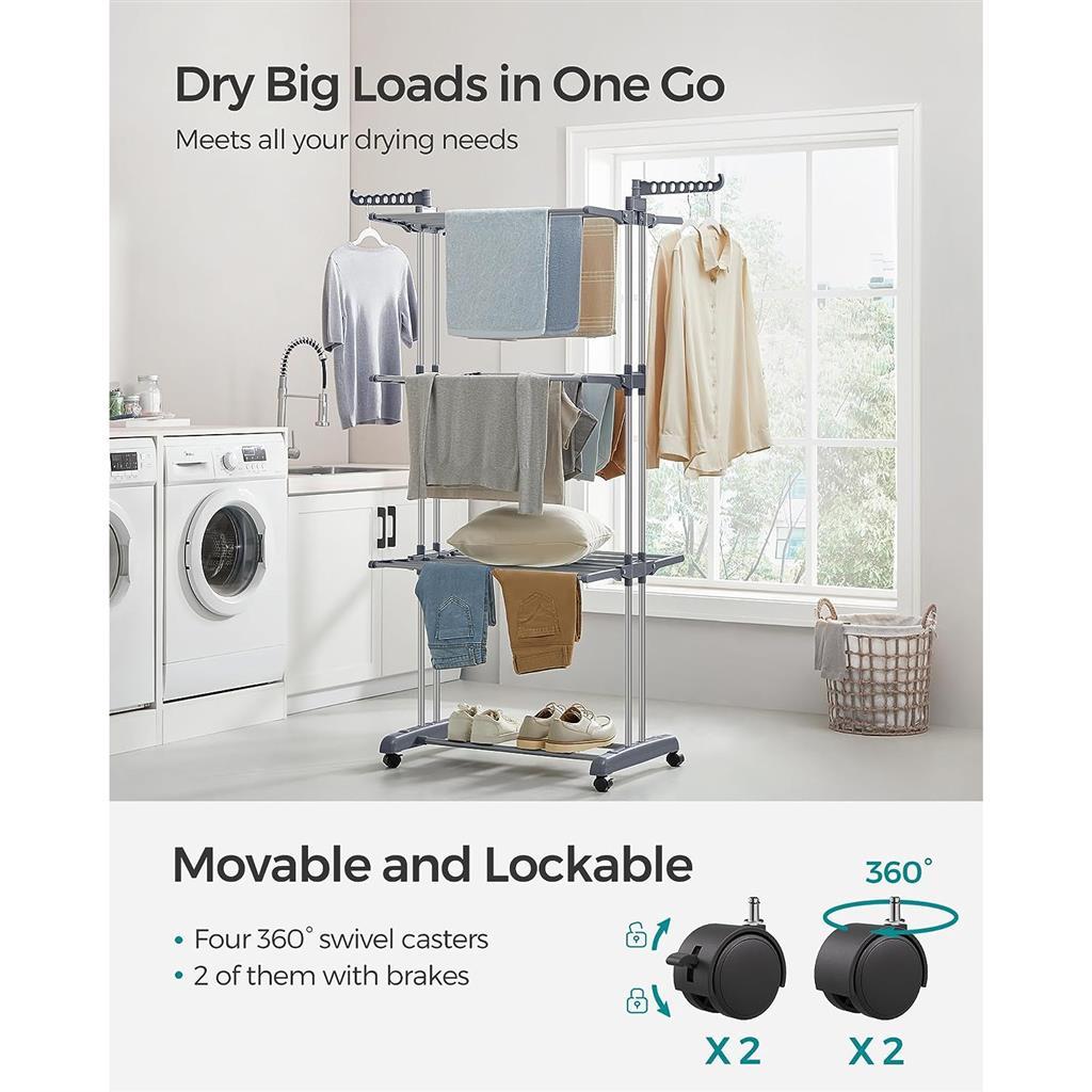 4-Tier Clothes Drying Rack Stand - HWLEXTRA 