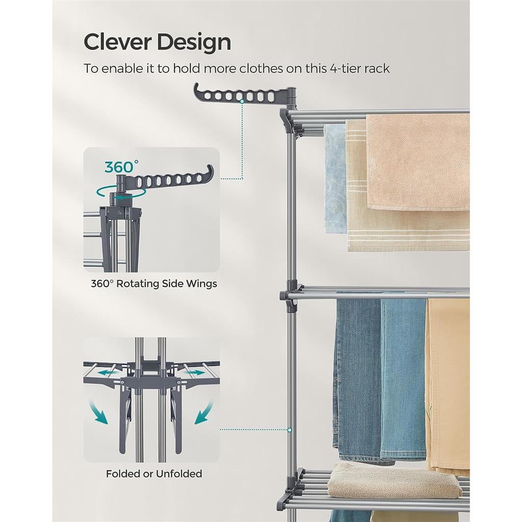 4-Tier Clothes Drying Rack Stand - HWLEXTRA 