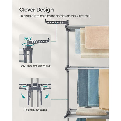 4-Tier Clothes Drying Rack Stand - HWLEXTRA 