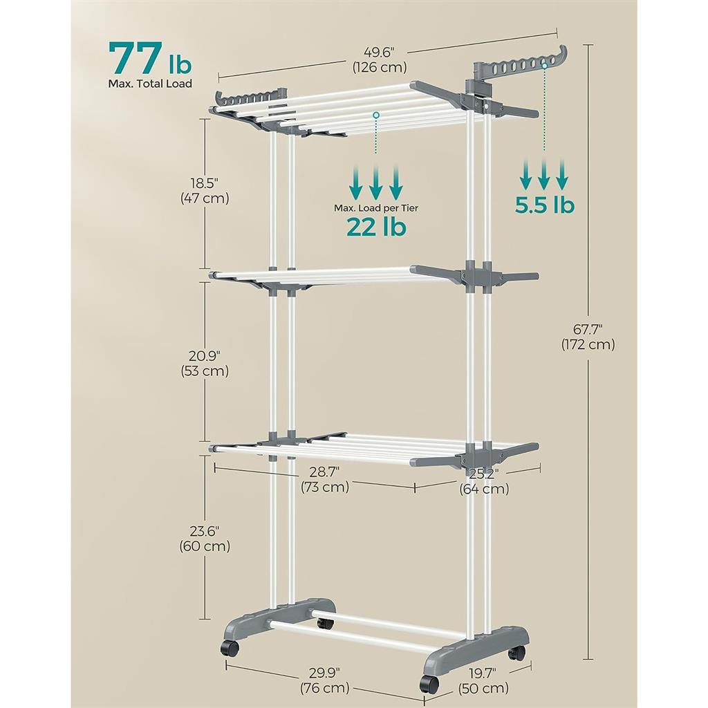 4-Tier Clothes Drying Rack Stand - HWLEXTRA 