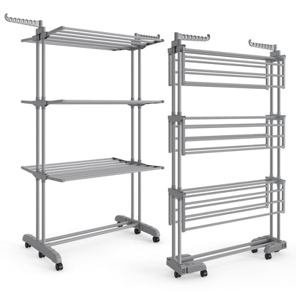 Clothes Drying Rack 4-Tier, Foldable Laundry Drying Rack 173 cm Tall
