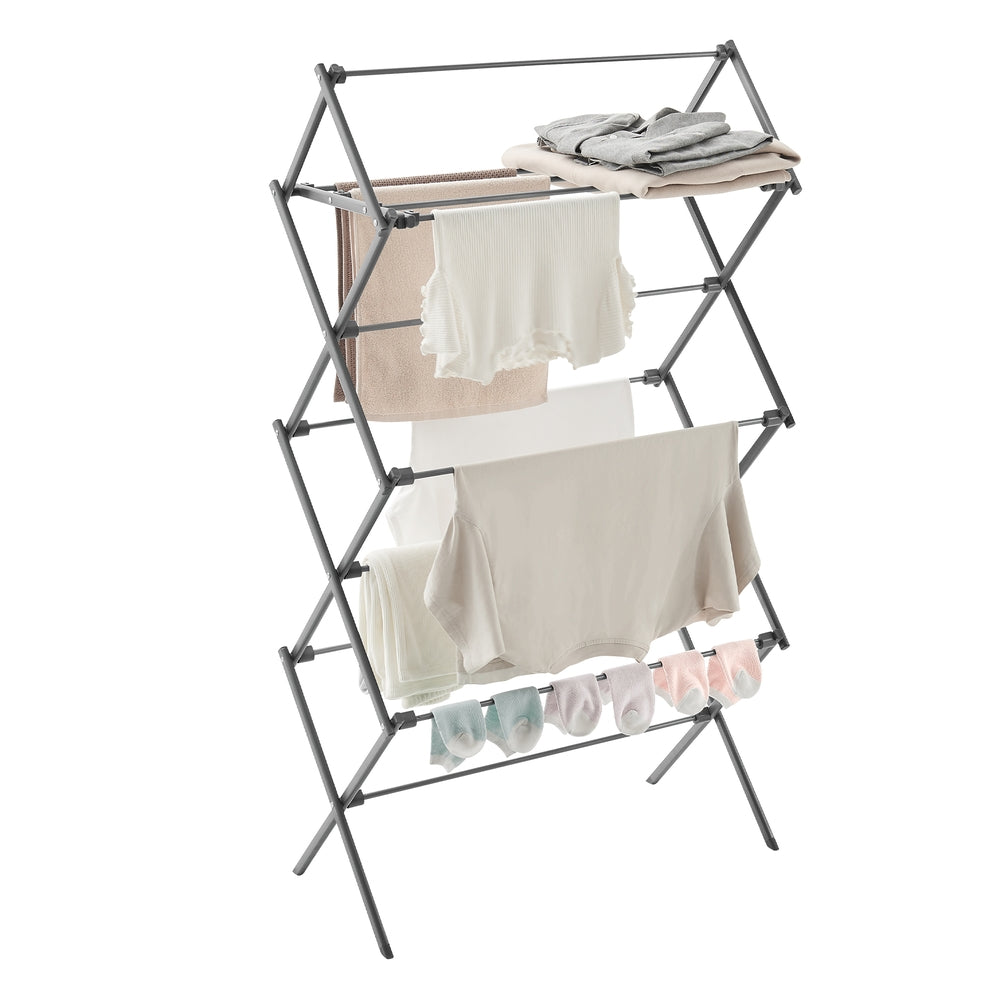 Foldable Clothes Airer, Compact Drying Rack, White - image 18