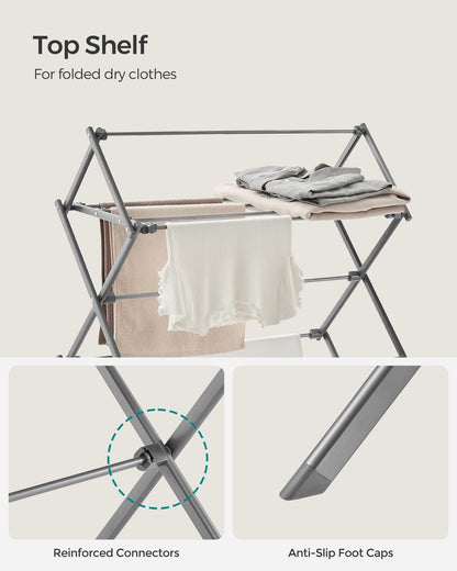 Foldable Clothes Airer, Compact Drying Rack, White - image 22