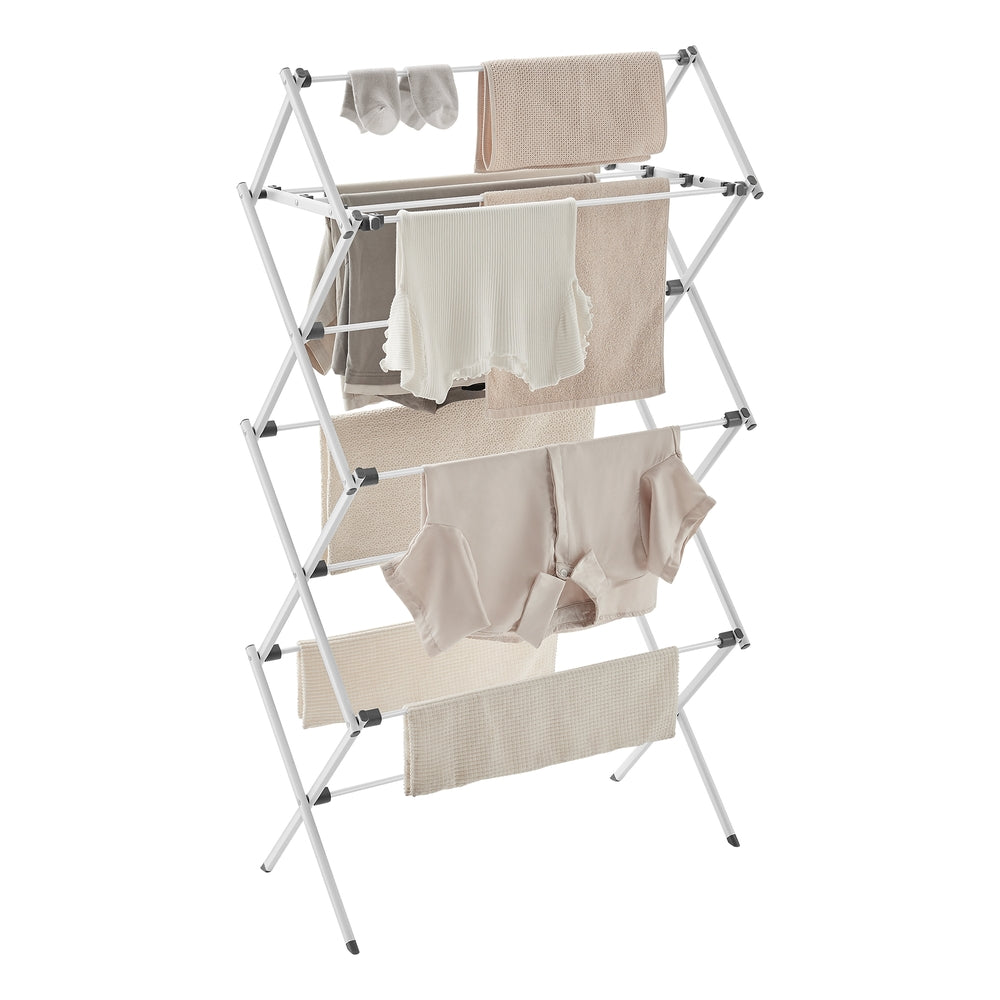 Foldable Clothes Airer, Compact Drying Rack, White - image 2