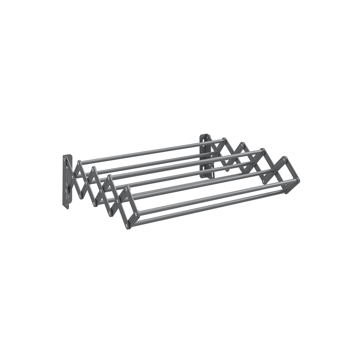 Wall-Mounted Expandable Steel Clothes Drying Rack with 9 Rods