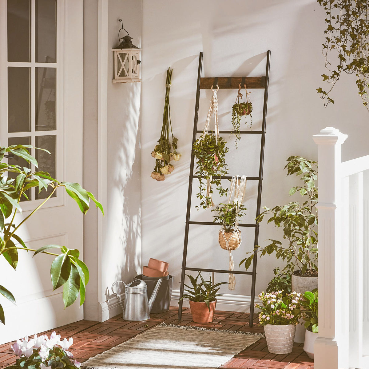 Blanket Ladder, 5-Tier Ladder Shelf, 17.3 x 63 Inches