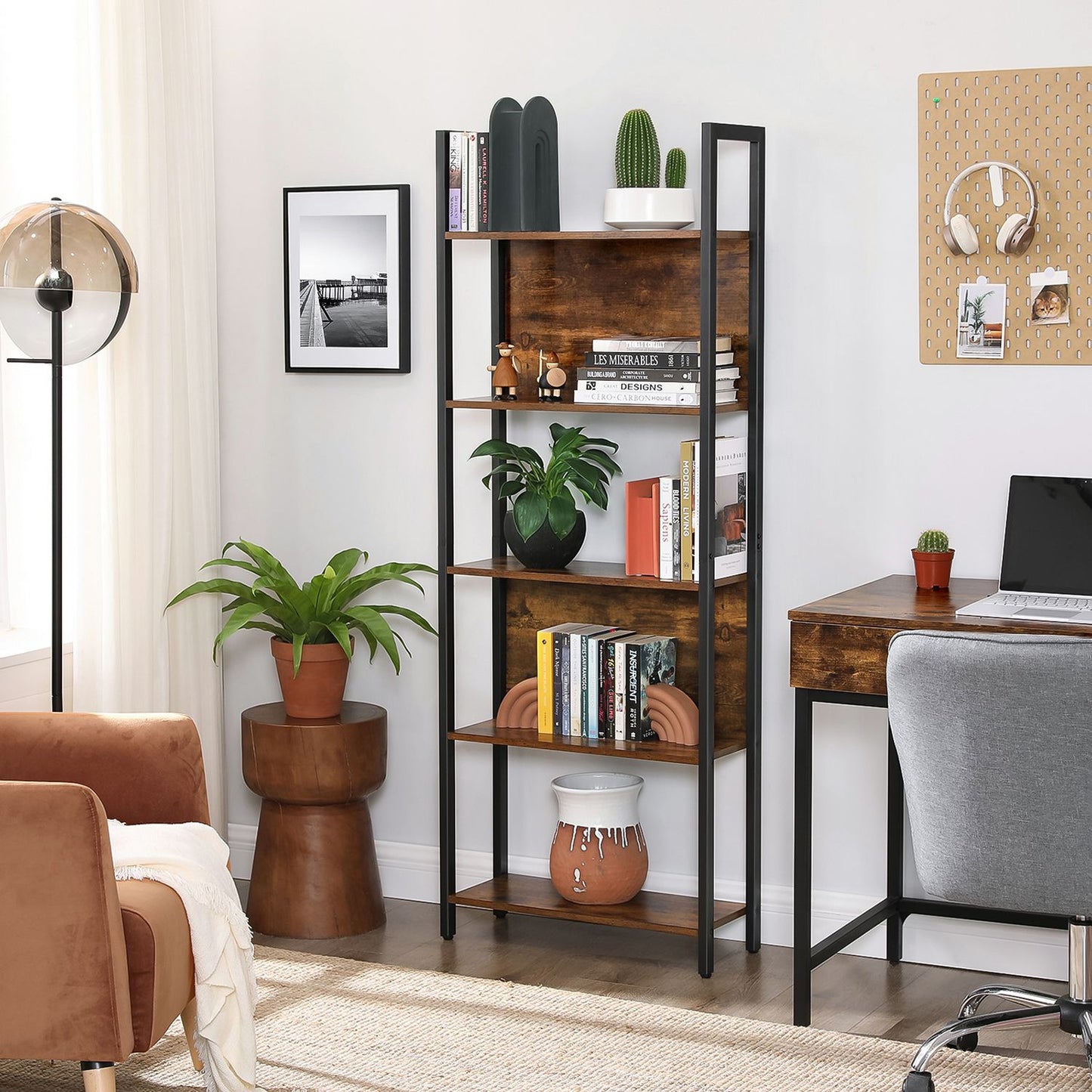5 Tiers bookcase with stable steel frame - image 4