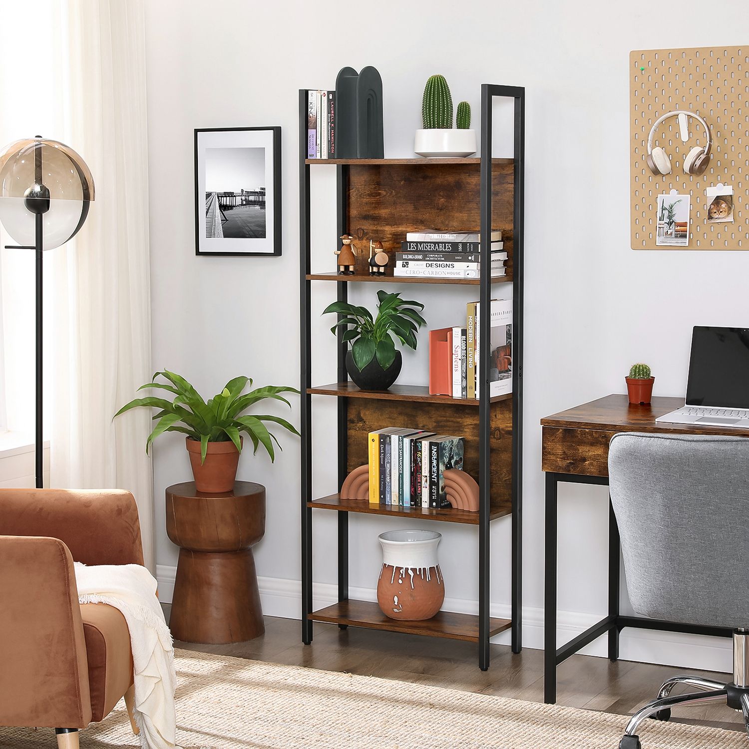5 Tiers bookcase with stable steel frame - image 4