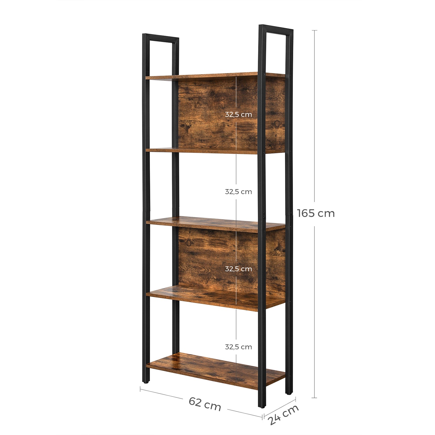5 Tiers bookcase with stable steel frame - image 8