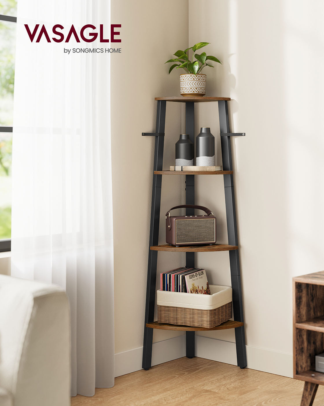 Antique Corner Shelf Rack - image 3