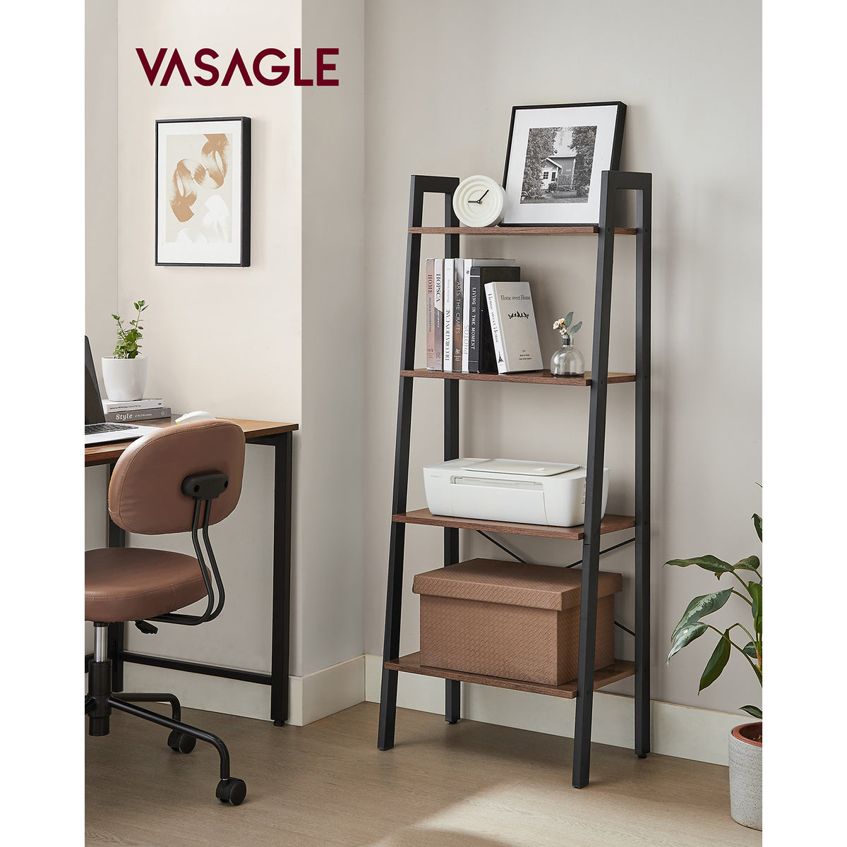 4-Tier Bookshelf & Storage Rack Shelves