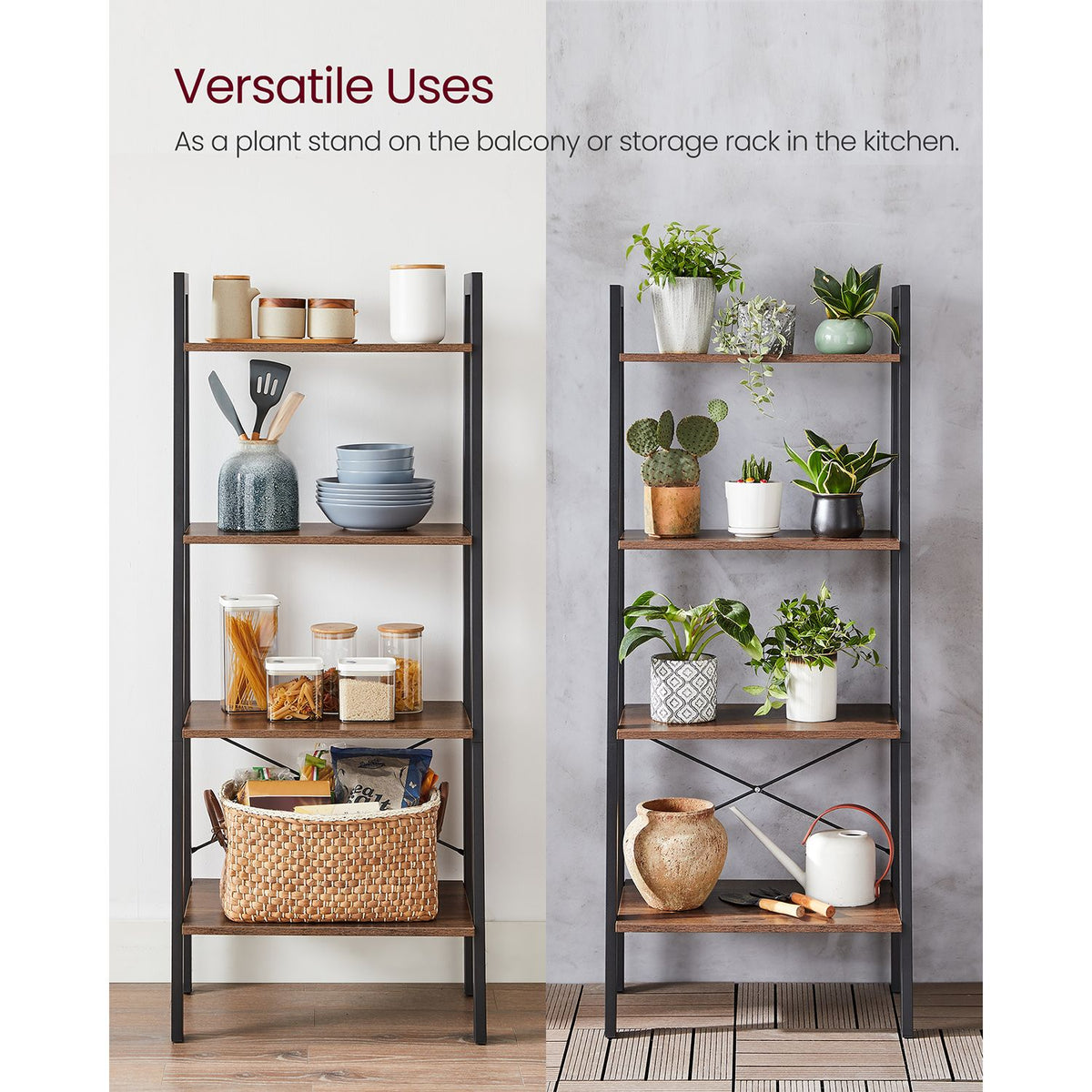 4-Tier Bookshelf & Storage Rack Shelves