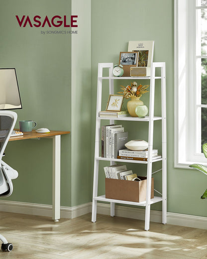 4-Tier Ladder Shelf with Steel Frame