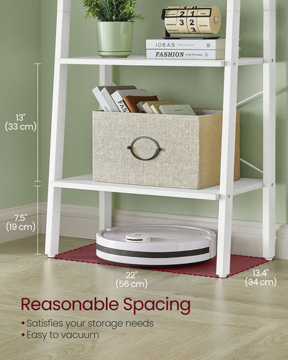 4-Tier Ladder Shelf with Steel Frame