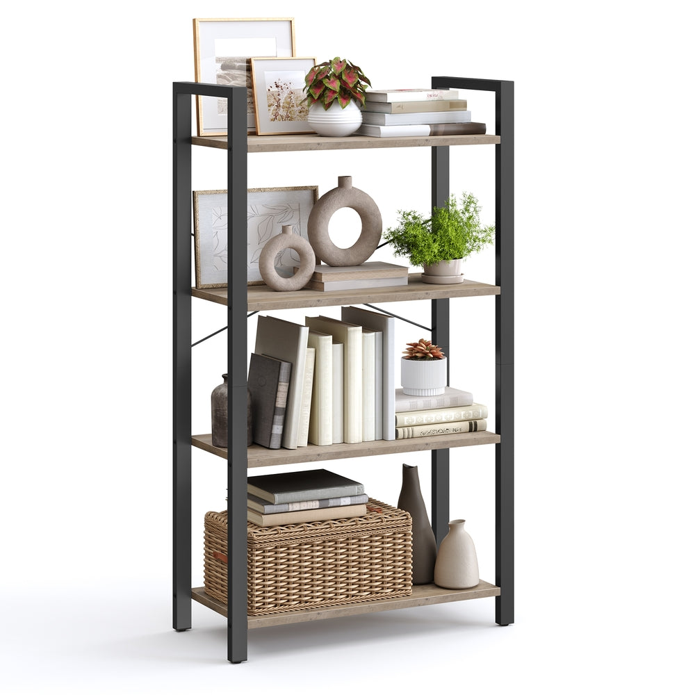 Bookshelf, 4-Tier Bookcase, Living Room Standing Unit Shelf