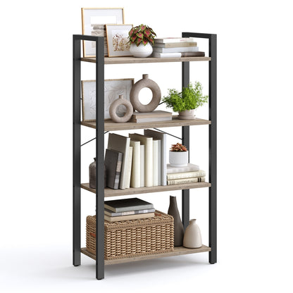 Bookshelf, 4-Tier Bookcase, Living Room Standing Unit Shelf