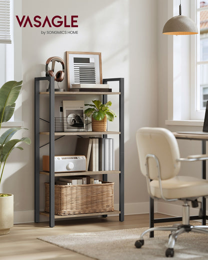 Bookshelf, 4-Tier Bookcase, Living Room Standing Unit Shelf