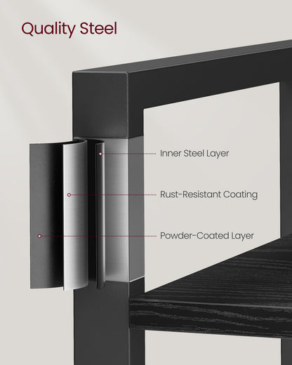 5-Tier Bookshelf with Steel Frame - HWLEXTRA 