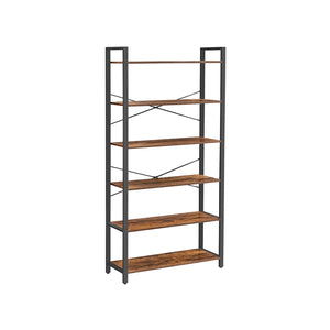 6-Tier Tall Bookshelf with Steel Frame