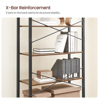 6-Tier Tall Bookshelf with Steel Frame - HWLEXTRA 