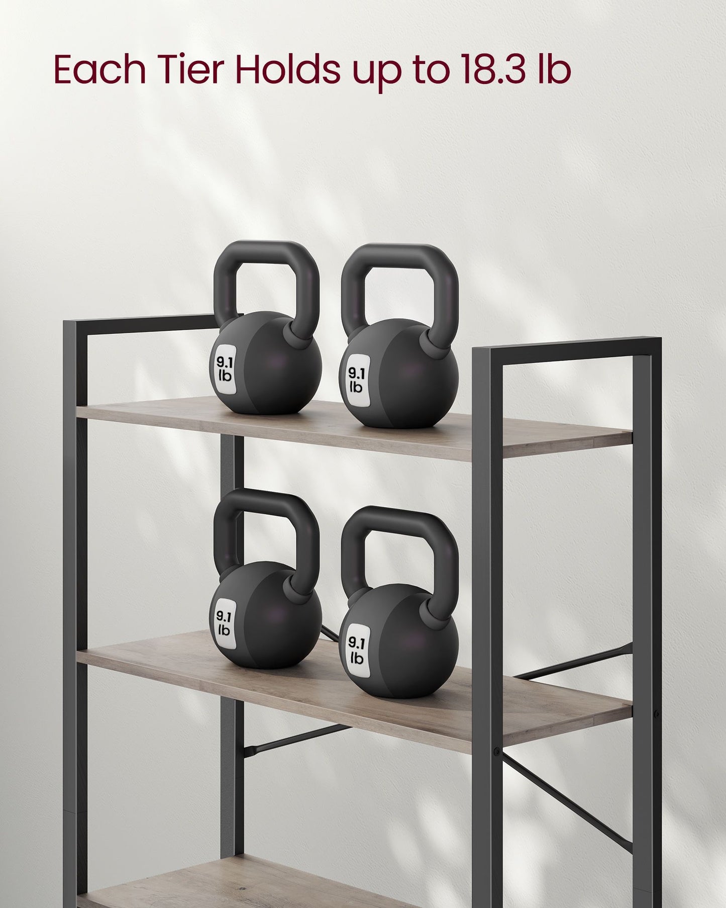 6-Tier Tall Bookshelf with Steel Frame - HWLEXTRA 