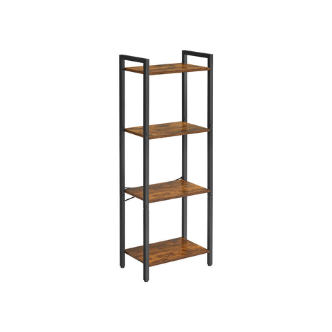 4-Tier Tall Bookshelf with Steel Frame