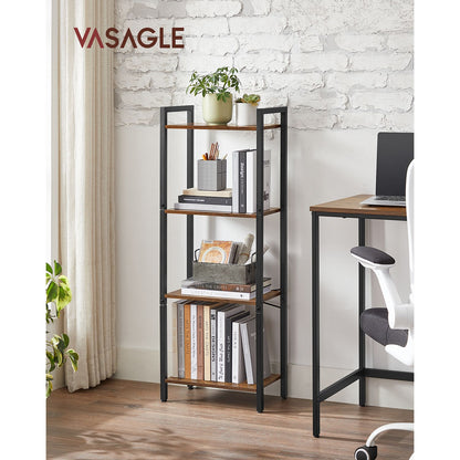 4-Tier Tall Bookshelf with Steel Frame - HWLEXTRA 